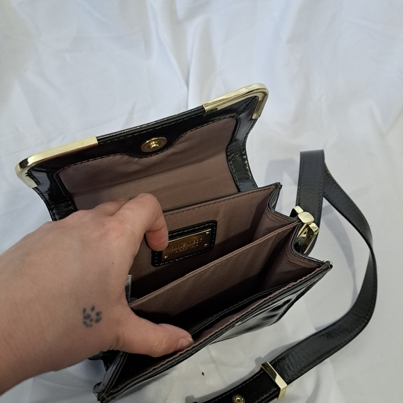 Nine West | Dark green mini purse with long strap & gold details - Picture 10 of 16